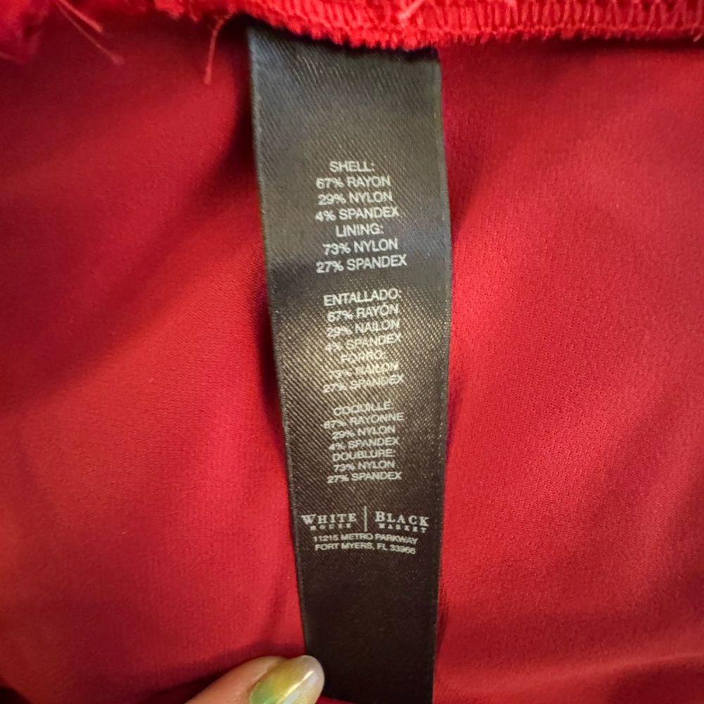 White House Black Market Red Pencil Skirt, Size 10 - Picture 5 of 6